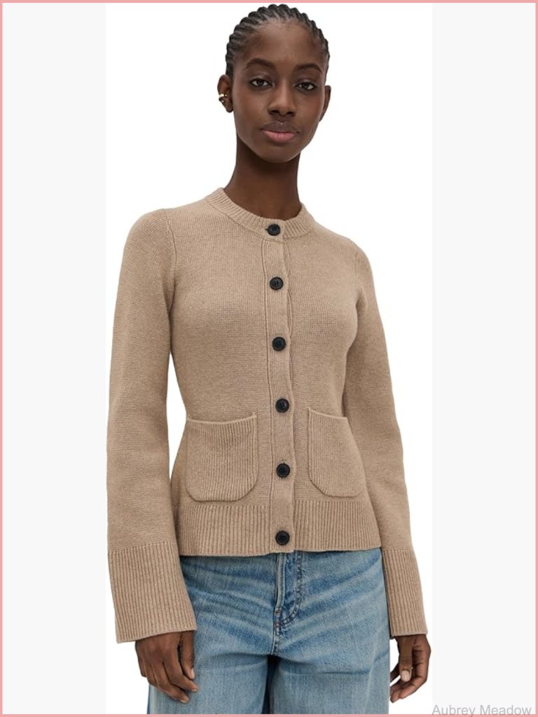 Womens Mid-Weight Knit Cardigan With Pockets